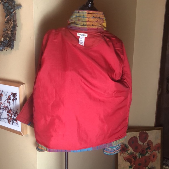 TRAVEL SMITH Size Medium Patchwork BigButton Jacket Chore Vivid Artisan NEW - Picture 12 of 16